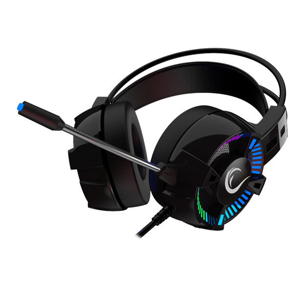 Rampage fejhallgató - styles rgb (7.1, mikrofon, usb, hangerőszabályzó, nagy-párnás, 2,2m kábel, fekete)