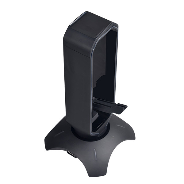 Rampage fejhallgató állvány - rm-h66 guard (fekete, műanyag, usb hub, egérkábel tartó, rgb)