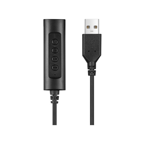 Sandberg fejhallgató - 2in1 office headset jack+usb (mikrofon; usb+jack; hangerő szabályzó; 1,5m kábel; fekete)