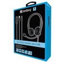 Sandberg fejhallgató - 2in1 office headset jack+usb (mikrofon; usb+jack; hangerő szabályzó; 1,5m kábel; fekete)