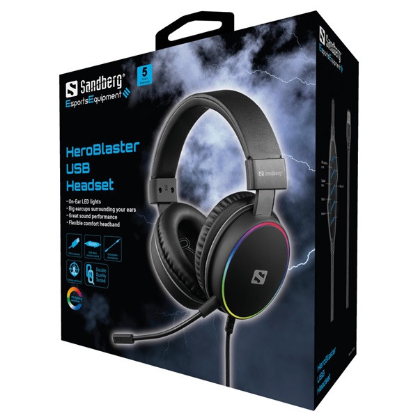 Sandberg fejhallgató - heroblaster usb headset