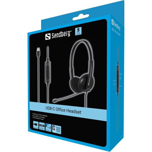 Sandberg fejhallgató - usb-c office headset