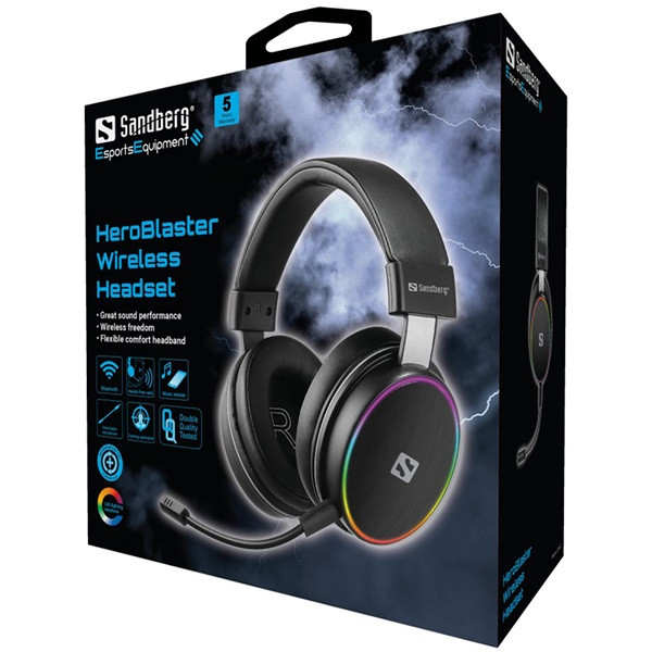 Sandberg wireless fejhallgató - heroblaster wireless headset