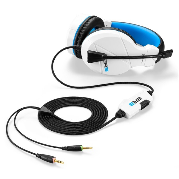 Sharkoon fejhallgató - rush er3 white (fehér; mikrofon; trrs 3.5mm jack; hangerőszabályzó; nagy-párnás; 2.4m kábel)