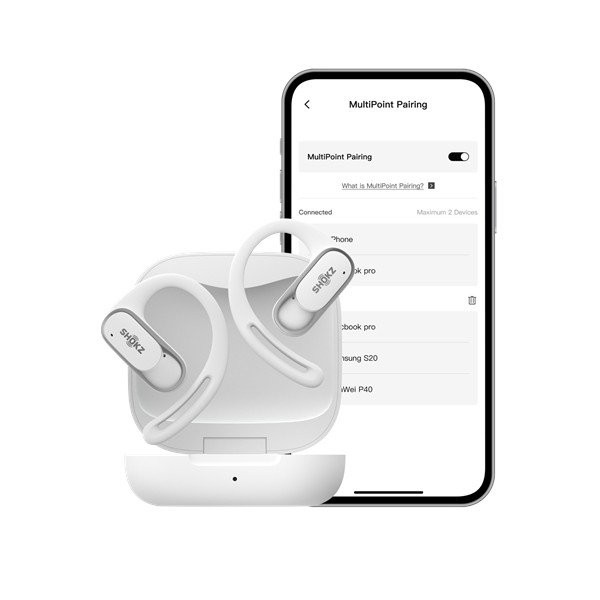 Shokz sport fülhallgató - openfit air (usb-c, bt 5.1, fehér)