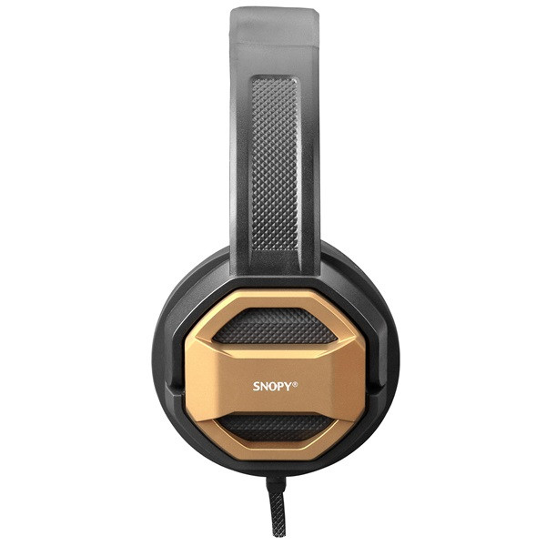 Snopy fejhallgató - sn-101 bonny gold (stereo, mikrofon, 3.5mm jack, 1m kábel, fekete-arany)