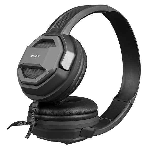 Snopy fejhallgató - sn-101 bonny grey (stereo, mikrofon, 3.5mm jack, 1m kábel, fekete-szürke)
