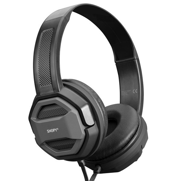 Snopy fejhallgató - sn-101 bonny grey (stereo, mikrofon, 3.5mm jack, 1m kábel, fekete-szürke)
