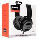 Snopy fejhallgató - sn-101 bonny grey (stereo, mikrofon, 3.5mm jack, 1m kábel, fekete-szürke)