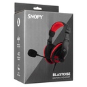 Snopy fejhallgató - sn-4488 (mikrofon, 3.5mm jack, hangerőszabályzó, nagy-párnás, 2.1m kábel, fekete-piros)