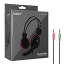 Snopy fejhallgató - sn-88a (mikrofon, 3.5mm jack, hangerőszabályzó, nagy-párnás, 1.8m kábel, fekete-piros)