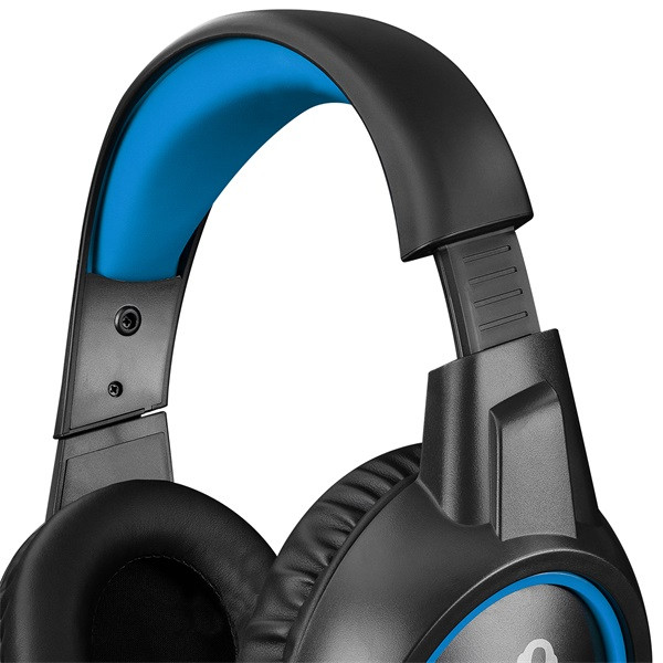 Snopy fejhallgató - sn-gx1 ergo blue (mikrofon, 3.5mm jack, hangerőszabályzó, nagy-párnás, 2.2m kábel, fekete-kék)