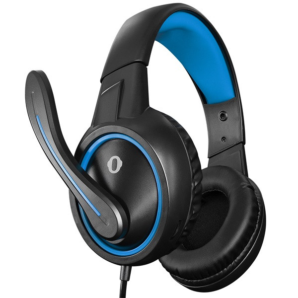 Snopy fejhallgató - sn-gx1 ergo blue (mikrofon, 3.5mm jack, hangerőszabályzó, nagy-párnás, 2.2m kábel, fekete-kék)