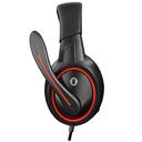 Snopy fejhallgató - sn-gx1 ergo red (mikrofon, 3.5mm jack, hangerőszabályzó, nagy-párnás, 2.2m kábel, fekete-piros)