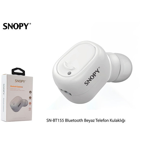 Snopy fülhallgató vezeték nélküli - sn-bt155 white (bluetooth v4.0, mikrofon, fehér, 1 fülhallgató!)