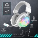 Spirit of gamer fejhallgató - elite h40 white (multiplatform, rgb, 3.5mm jack, mikrofon, hangerőszabályzó, nagy-párnás)