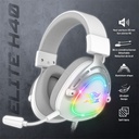 Spirit of gamer fejhallgató - elite h40 white (multiplatform, rgb, 3.5mm jack, mikrofon, hangerőszabályzó, nagy-párnás)