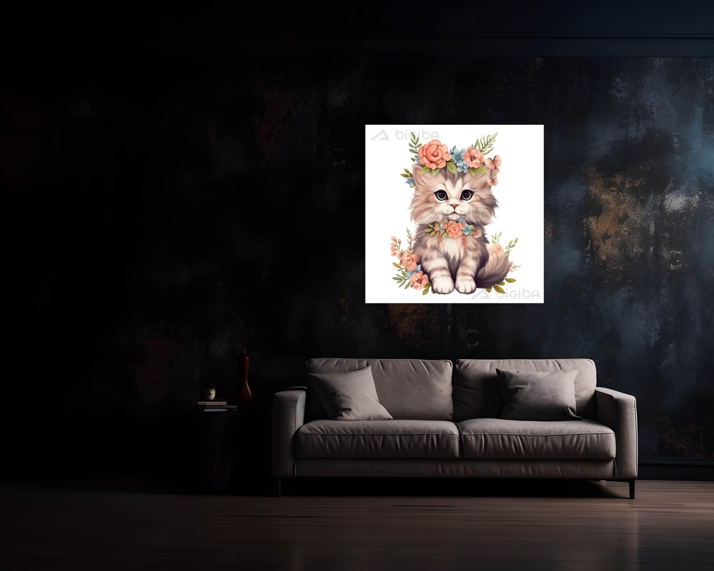 Floral Feline Elegance