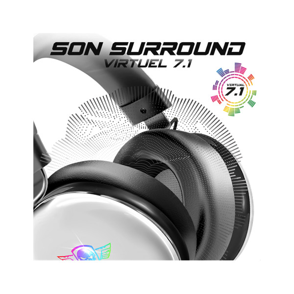 Spirit of gamer fejhallgató - h700 white (multiplatform, 7.1, mikrofon, hangerőszabályzó, nagy-párnás, fehér)