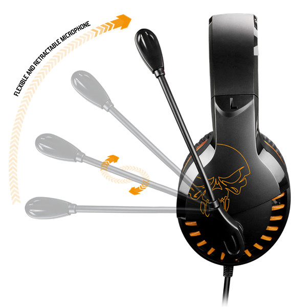 Spirit of gamer fejhallgató - pro-h3 (multiplatform, mikrofon, 3.5mm jack, hangerőszabályzó, 2m kábel, narancssárga)