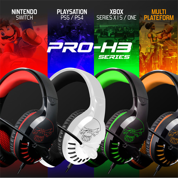Spirit of gamer fejhallgató - pro-h3 (multiplatform, mikrofon, 3.5mm jack, hangerőszabályzó, 2m kábel, narancssárga)