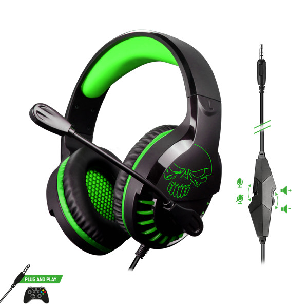Spirit of gamer fejhallgató - pro-h3 xbox (xbox one/series x/s, mikrofon, 3.5mm jack, hangerőszabályzó, 1m kábel, zöld)