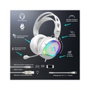 Spirit of gamer fejhallgató - pro-h6 rgb white (multiplatform, mikrofon, 3.5mm jack, hangerőszabályzó, 2m kábel, fehér)