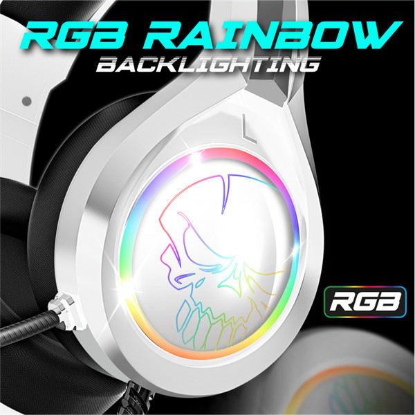 Spirit of gamer fejhallgató - pro-h8 rgb white (multiplatform, mikrofon, 3.5mm jack, hangerőszabályzó, 2m kábel, fehér)
