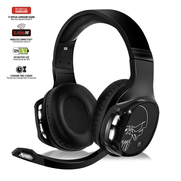 Spirit of gamer wireless fejhallgató - mic-xh1100 (multiplatform,7.1,mikrofon, hangerőszabályzó, nagy-párnás, fekete)