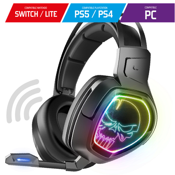 Spirit of gamer wireless fejhallgató - mic-xh1300 (multiplatform, 7.1, mikrofon, hangerőszabályzó, nagy-párnás, fekete)