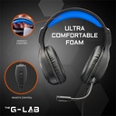 The g-lab fejhallgató - korp  yttrium (mikrofon, 3,5 jack, hangerőszabályzó, nagy-párnás, rgb, fekete)