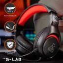 The g-lab fejhallgató - korp  yttrium (mikrofon, 3,5 jack, hangerőszabályzó, nagy-párnás, rgb, fekete)