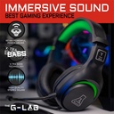 The g-lab fejhallgató - korp  yttrium (mikrofon, 3,5 jack, hangerőszabályzó, nagy-párnás, rgb, fekete)