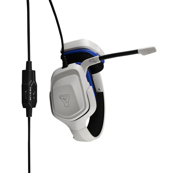 The g-lab fejhallgató - korp cobalt w (mikrofon, 3,5mm jack, hangerőszabályzó, nagy-párnás, fehér)