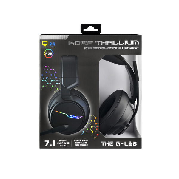 The g-lab fejhallgató - korp thallium 7.1 (mikrofon, usb, 2,4m harisnyázott kábel, hangerőszabályzó, nagy-párnás, rgb)