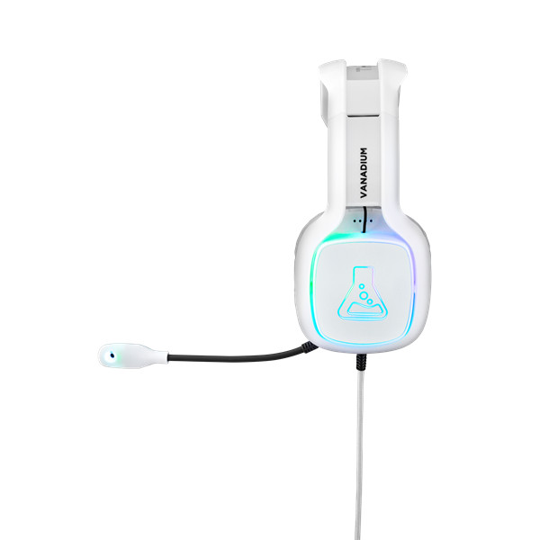 The g-lab fejhallgató - korp vanadium (mikrofon, usb, 3,5mm jack, hangerőszabályzó, nagy-párnás, rgb, fehér)