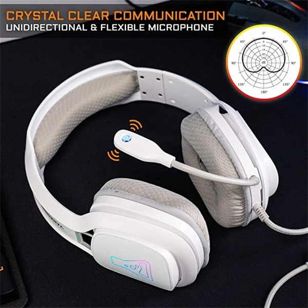 The g-lab fejhallgató - korp vanadium (mikrofon, usb, 3,5mm jack, hangerőszabályzó, nagy-párnás, rgb, fehér)