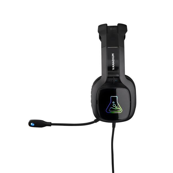 The g-lab fejhallgató - korp vanadium b (mikrofon, usb, 3,5mm jack, hangerőszabályzó, nagy-párnás, rgb, fekete)