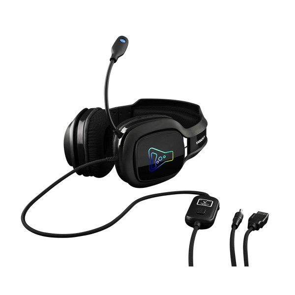The g-lab fejhallgató - korp vanadium b (mikrofon, usb, 3,5mm jack, hangerőszabályzó, nagy-párnás, rgb, fekete)