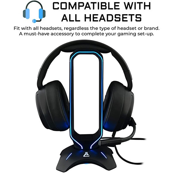 The g-lab fejhallgató állvány - k stand radon (fekete, 2xusb3.0, műanyag)