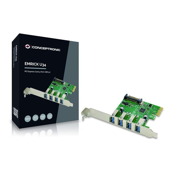 Conceptronic bővítőkártya - emrick02g (pcie x1 to 4x usb-a 3.0)