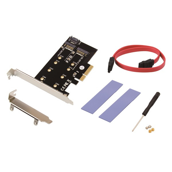 Conceptronic bővítőkártya - emrick04b (pcie x4 to m.2 sata + m.2 nvme)
