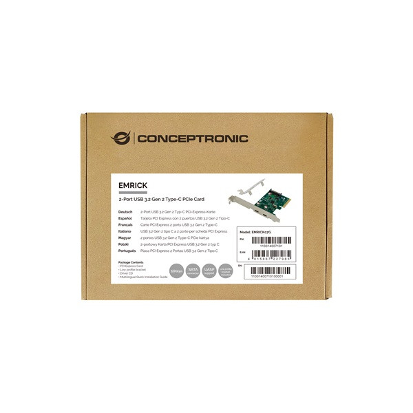 Conceptronic bővítőkártya - emrick06g (pcie x1 to 2x usb-a 3.0)