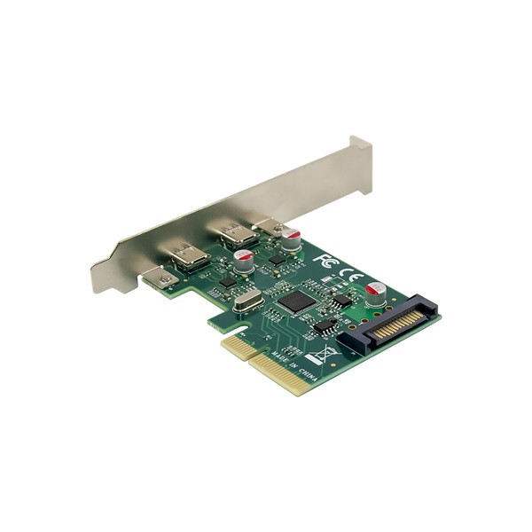 Conceptronic bővítőkártya - emrick07g (pcie x4 to 2x usb-c 3.2 gen2, táp: 15pin sata)