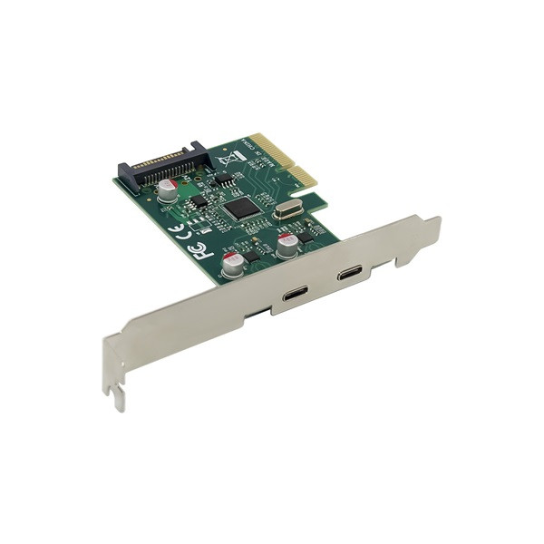 Conceptronic bővítőkártya - emrick07g (pcie x4 to 2x usb-c 3.2 gen2, táp: 15pin sata)