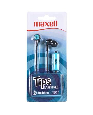 Fülhallgató, mikrofonnal, MAXELL "Tips", kék-fekete