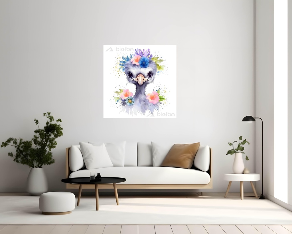 Floral Whimsy Ostrich
