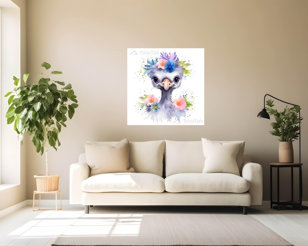 Floral Whimsy Ostrich