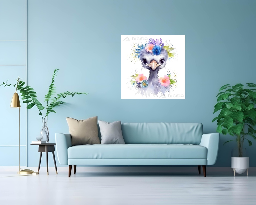Floral Whimsy Ostrich