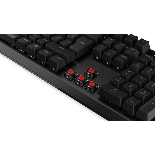 Endorfy billentyűzet - thock (rgb, kailh red switch, mechanikus, 104 gomb, 1,8m, hu, fekete)